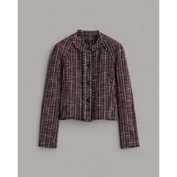 Rag & Bone Burgundy Tweed Jacket Classic Fit Marisa Jacket NWT 2 - Picture 3 of 6